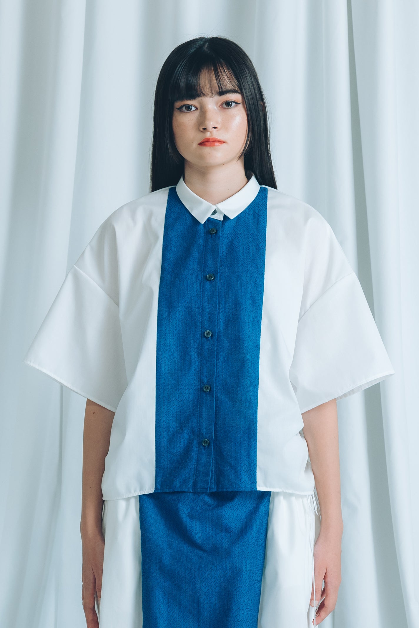 【YOAKE】 ドロストシャツ(White)