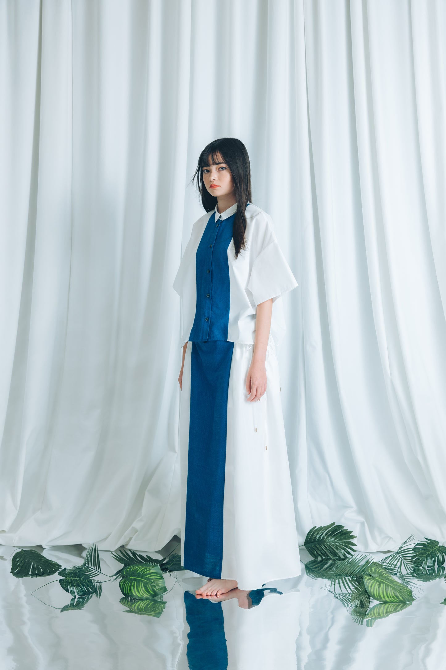 【YOAKE】 ドロストシャツ(White)