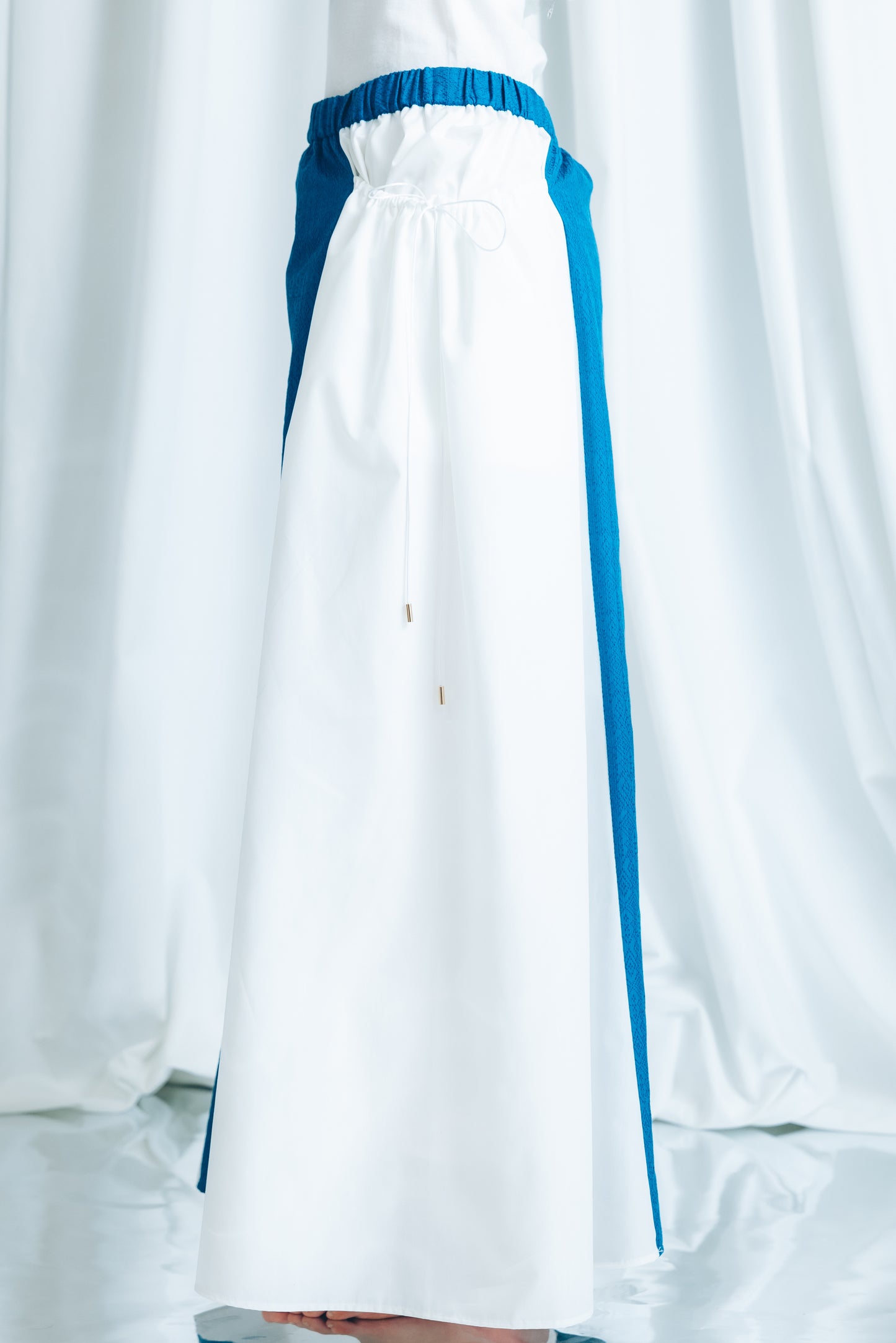 【YOAKE】 ロングギャザースカート(White)