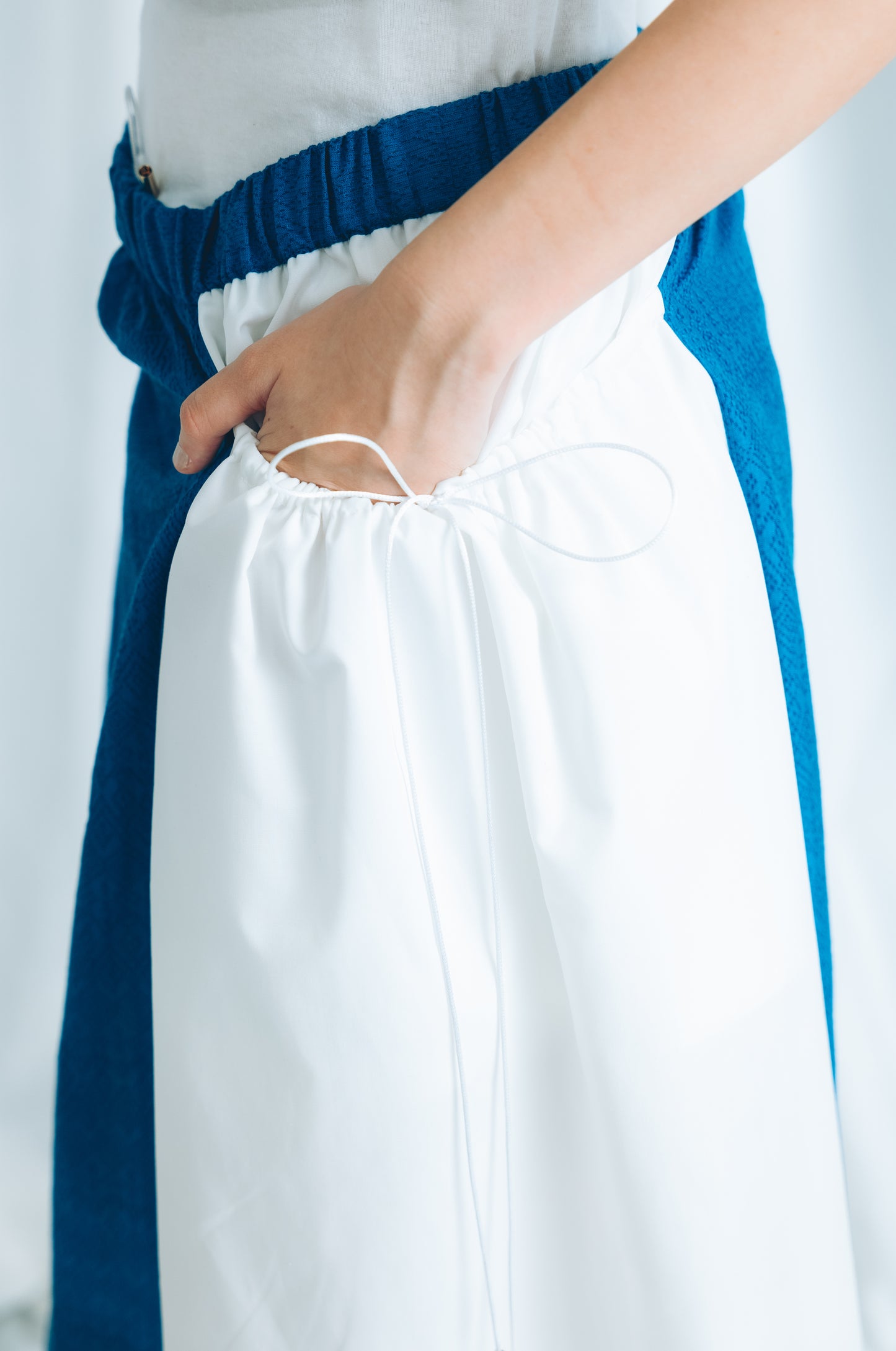 【YOAKE】 ロングギャザースカート(White)