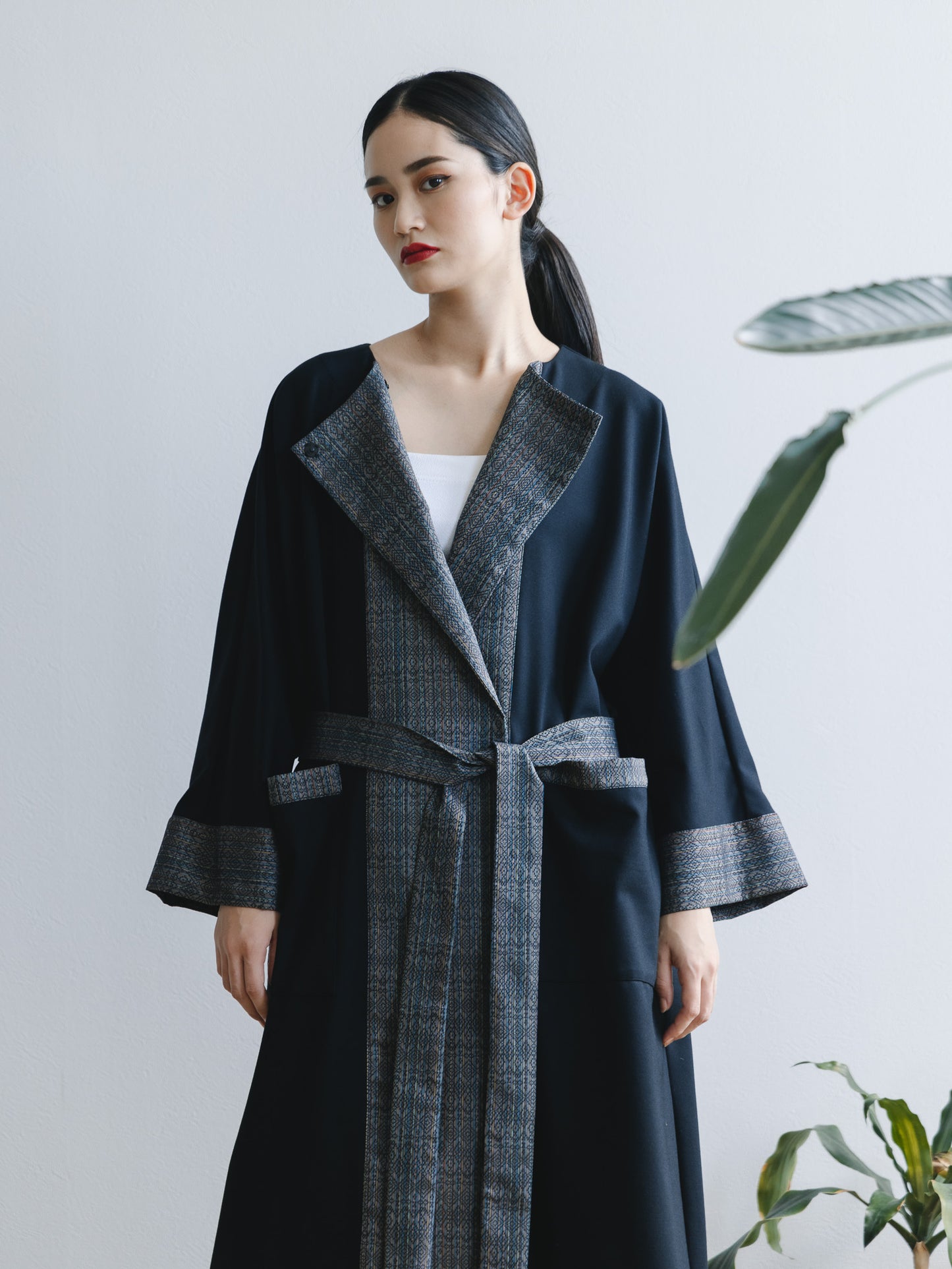 【YOAKE】ロングカーディガン(Black×Black)