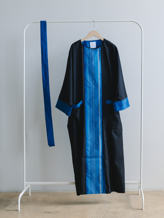 【YOAKE】ロングカーディガン(Black×Blue)