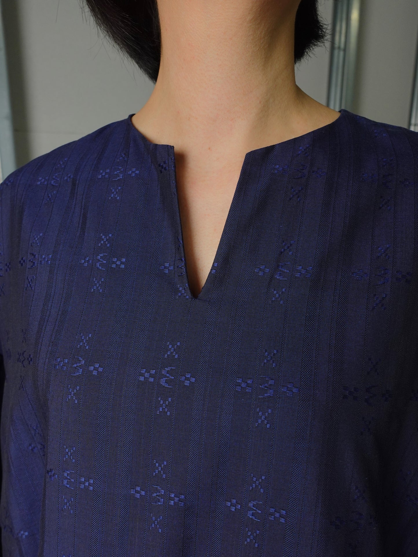 【YOAKE】フレア袖ワンピース( Navy)