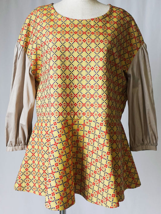 【YOAKE】ペプラムTOPS(Yellow)