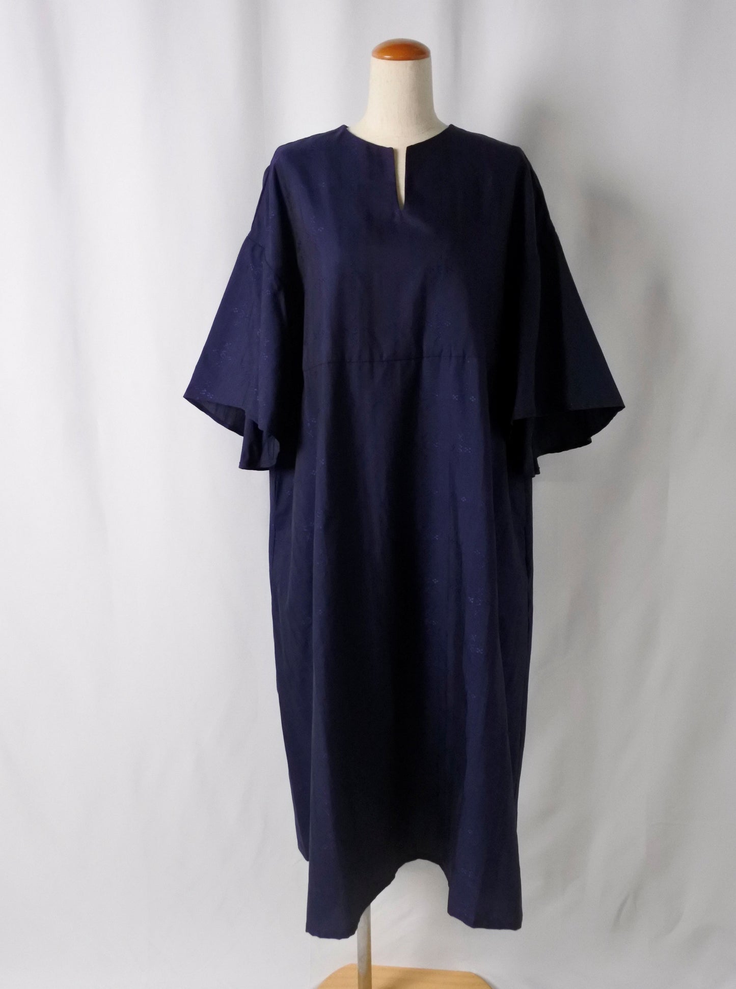 【YOAKE】フレア袖ワンピース( Navy)