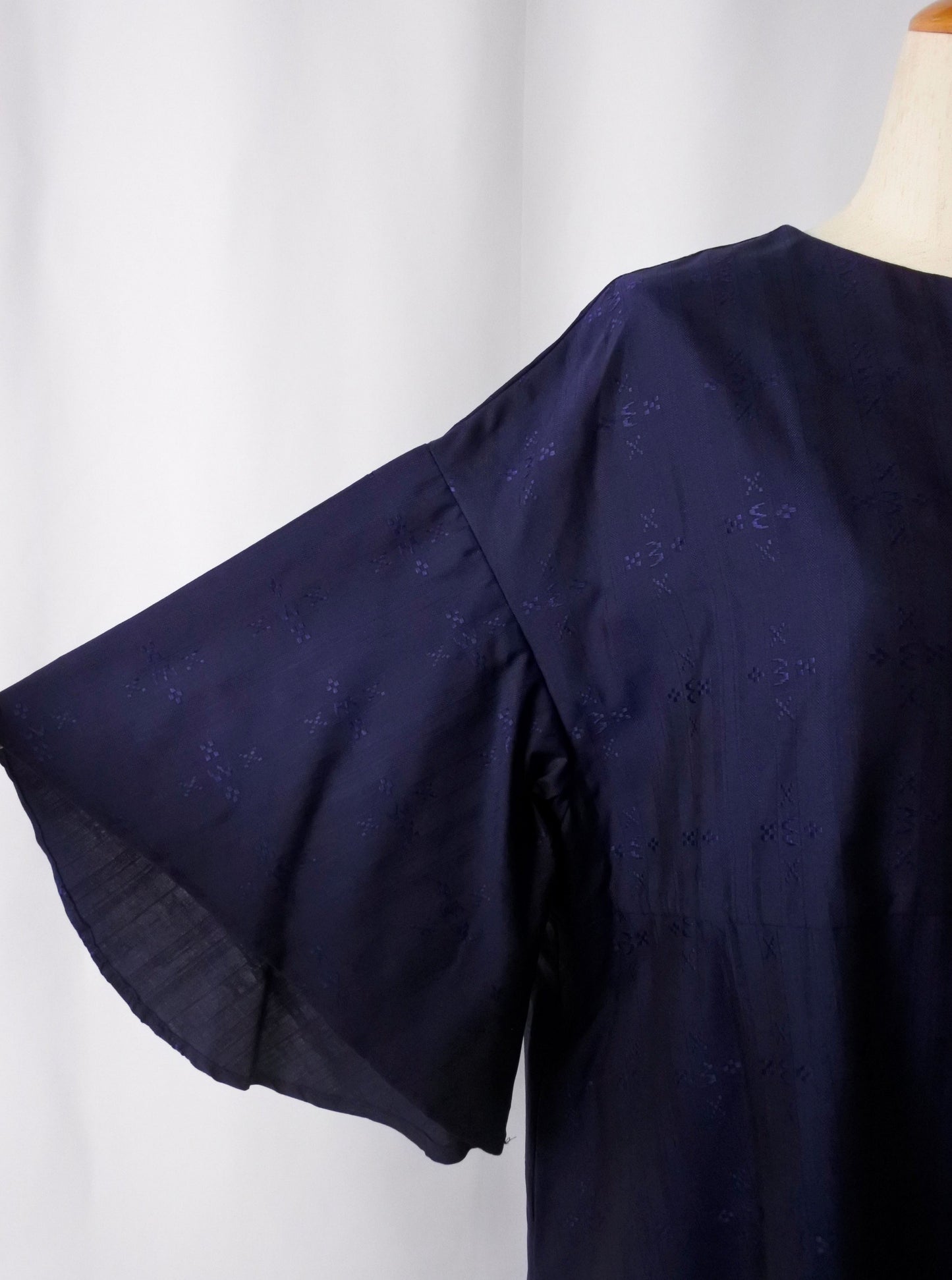 【YOAKE】フレア袖ワンピース( Navy)