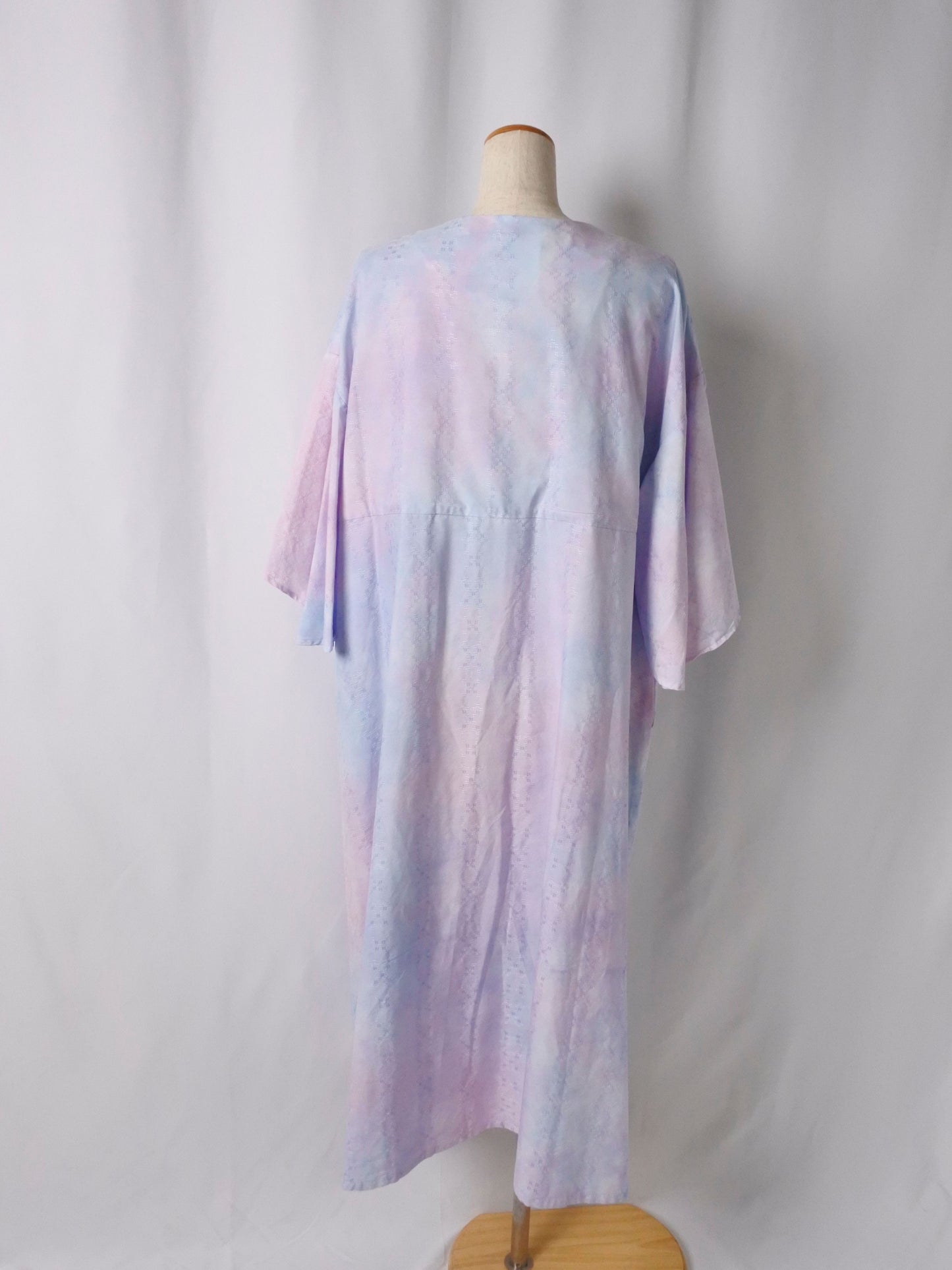 【YOAKE】フレア袖ワンピース(Pink×Saxe blue)