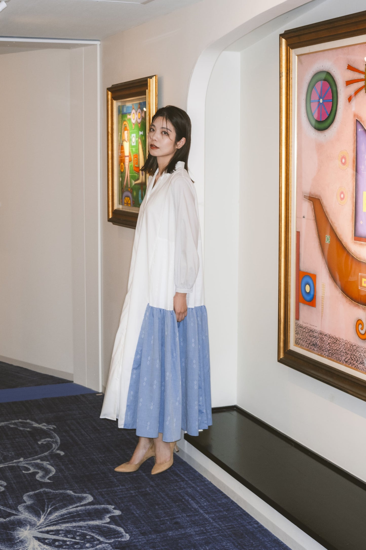 【YOAKE】シャツワンピース (White)