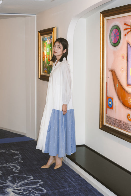 【YOAKE】シャツワンピース (White)