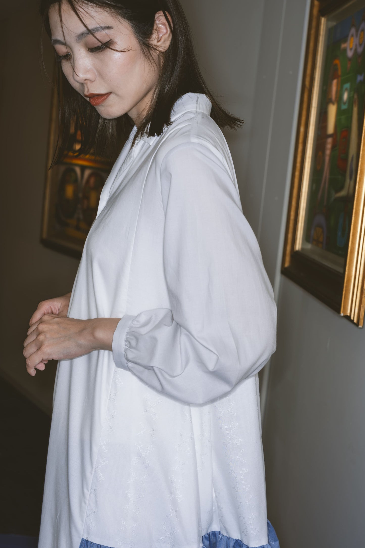 【YOAKE】シャツワンピース (White)