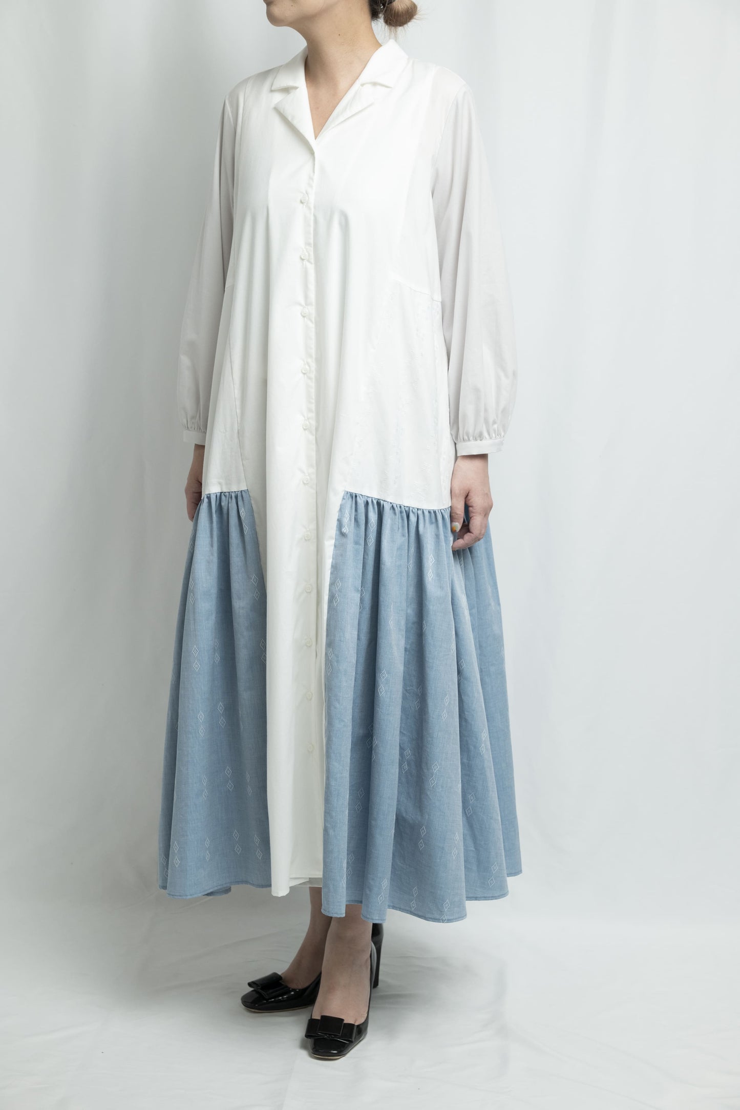 【YOAKE】シャツワンピース (White)