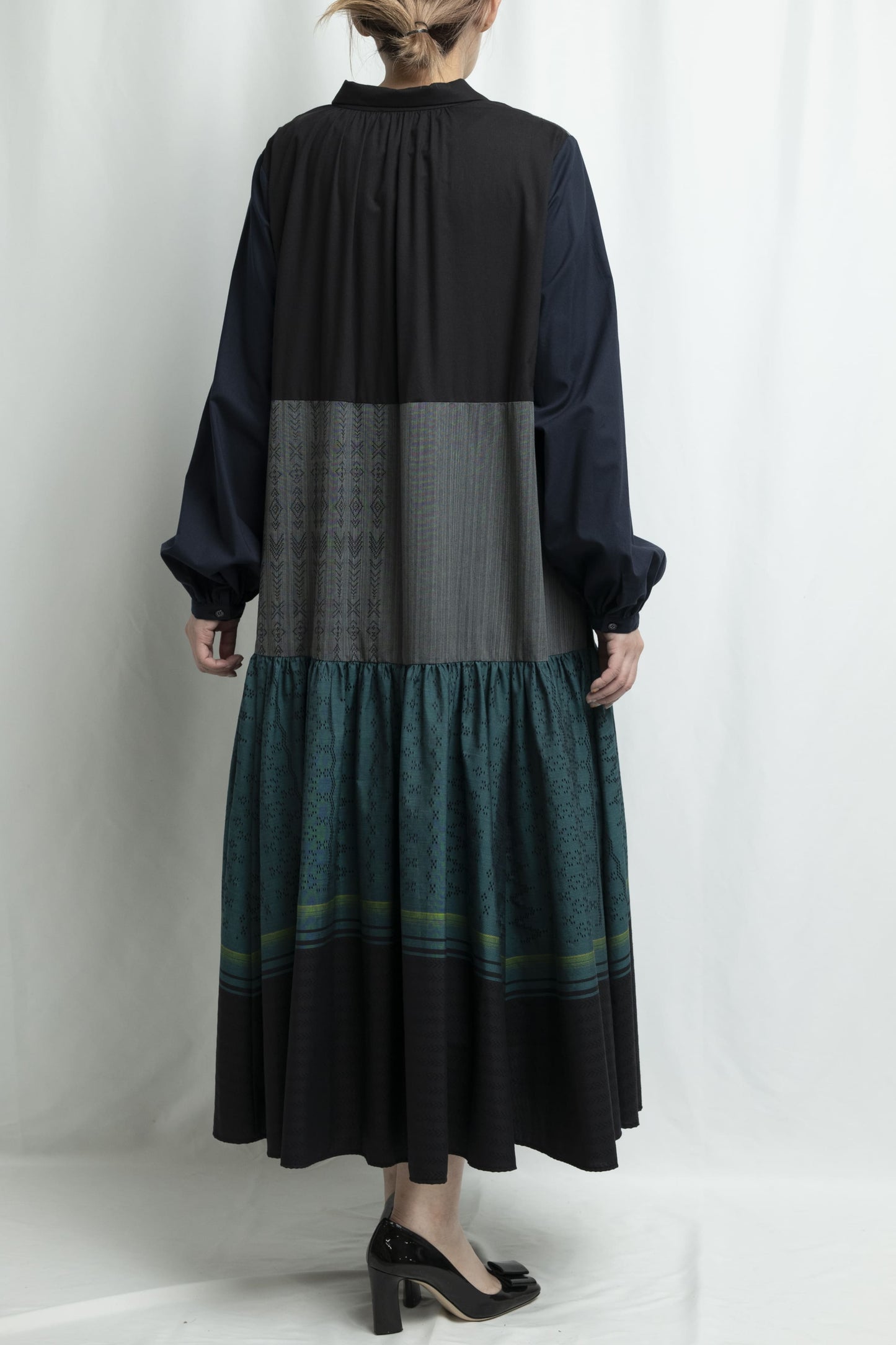 【YOAKE】シャツワンピース (Black)