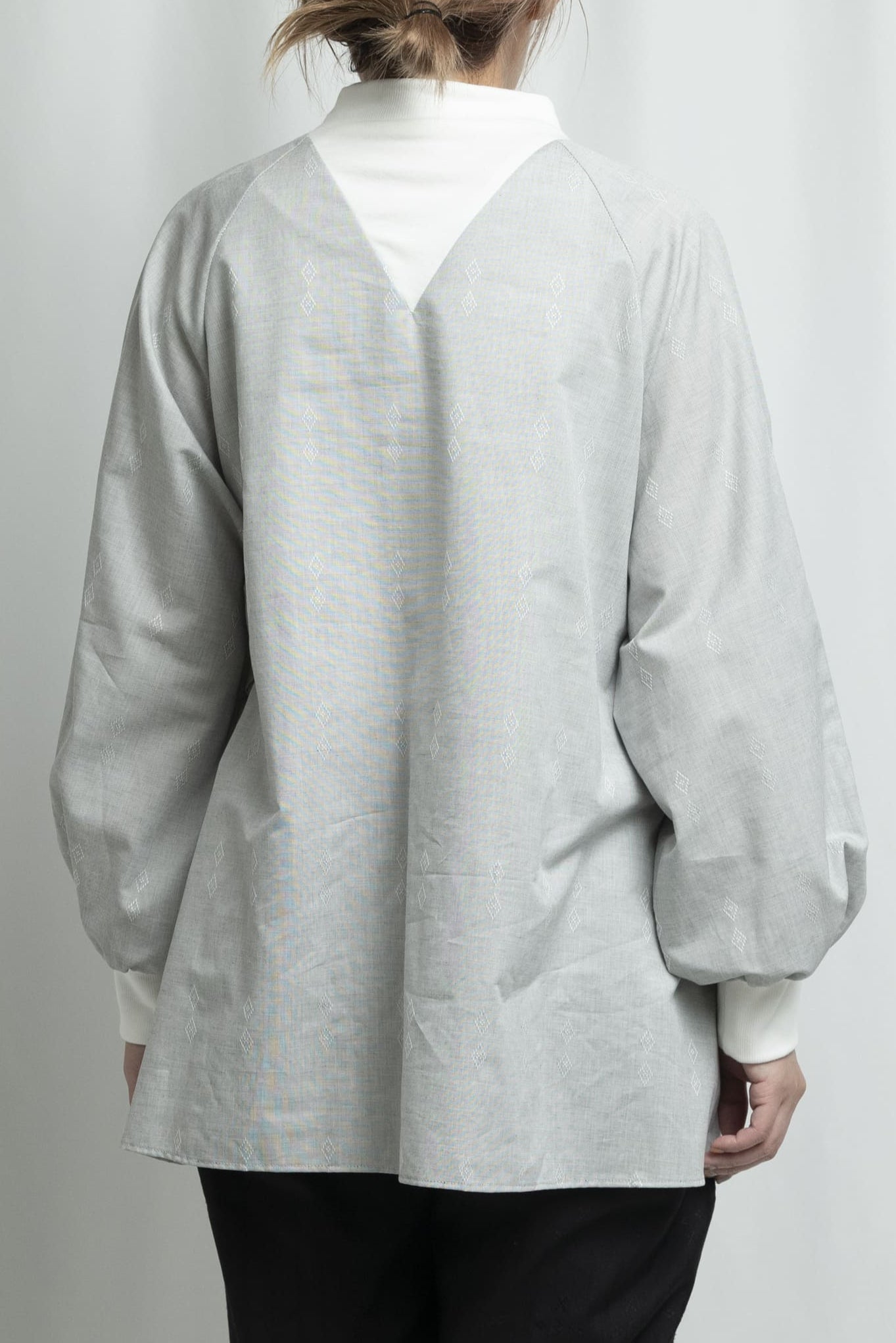 【YOAKE】ミニ裏毛切替チュニック (White)