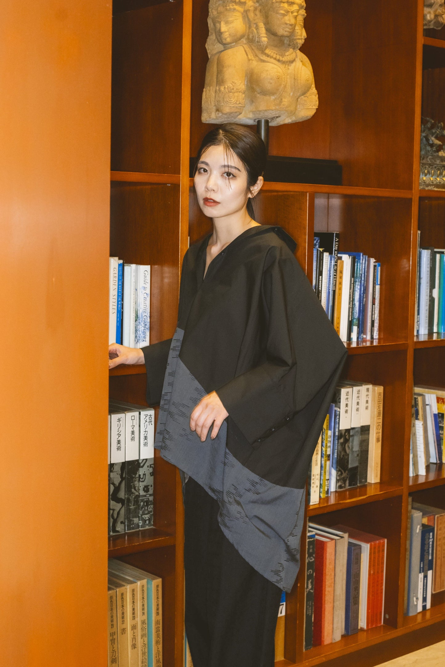 【YOAKE】切替シャツ (Black×Gray)