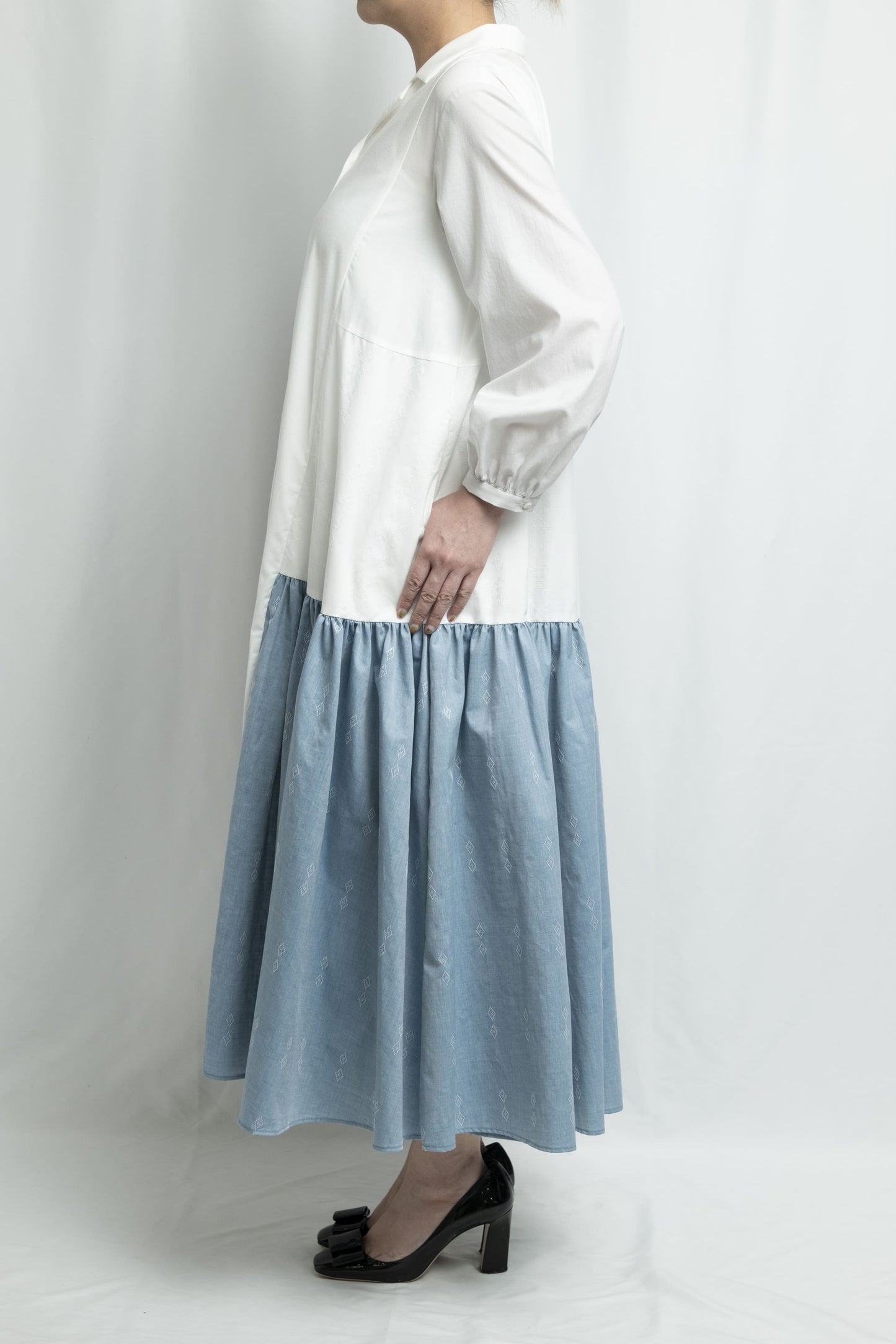 【YOAKE】シャツワンピース (White)