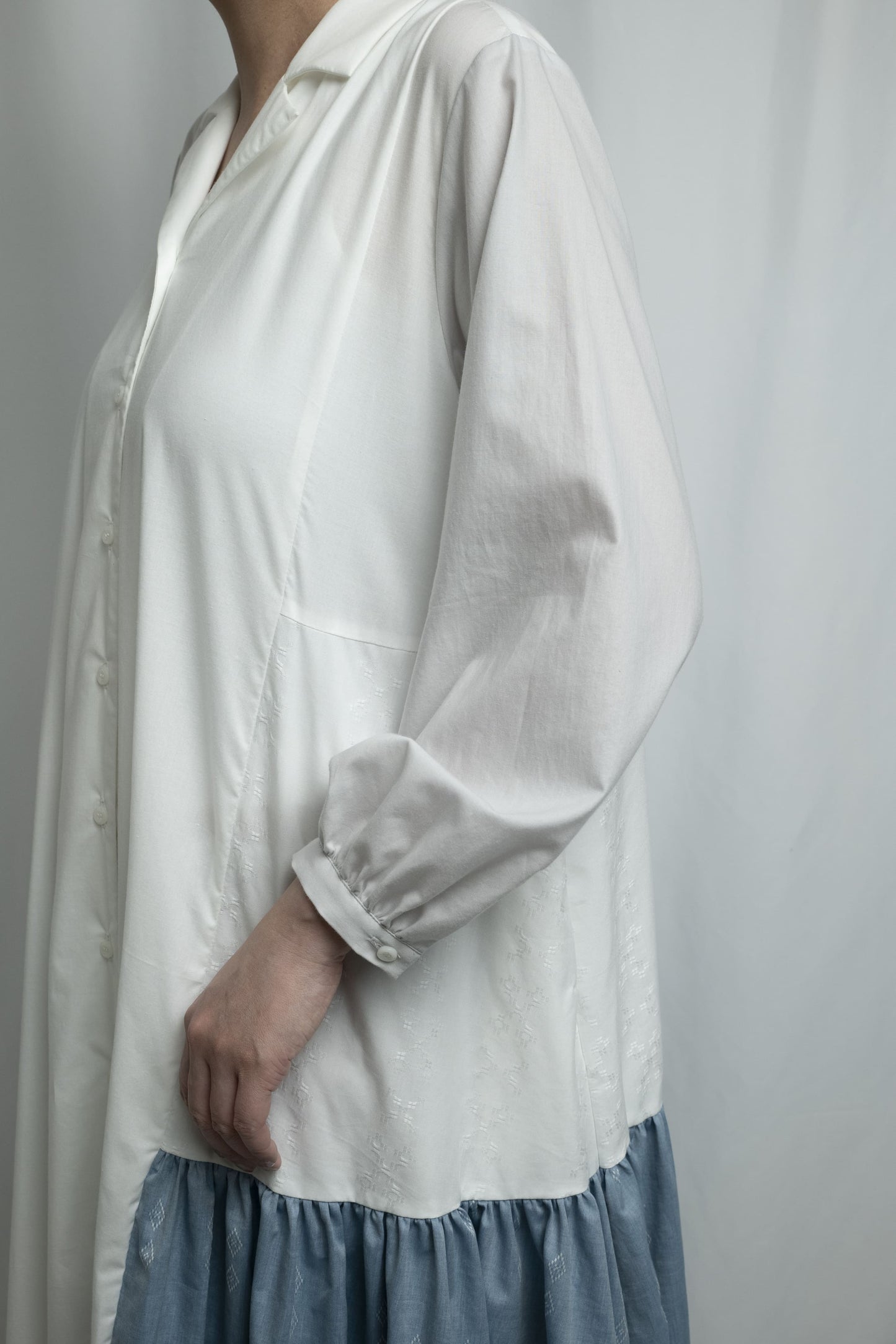 【YOAKE】シャツワンピース (White)
