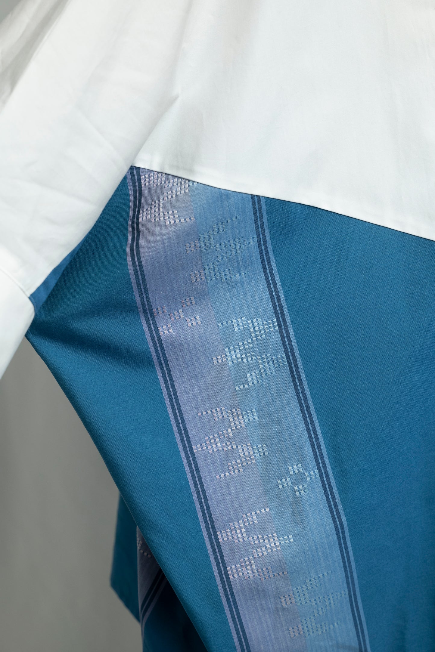 【YOAKE】切替シャツ (White×Blue)