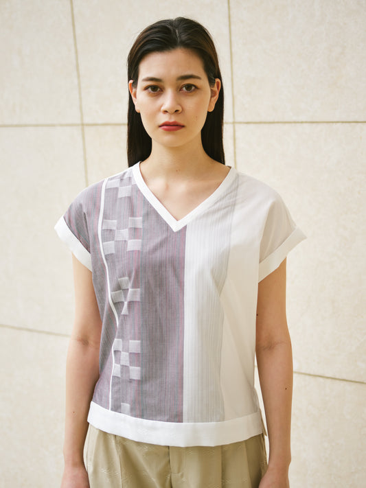 【YOAKE】Vネックトップス