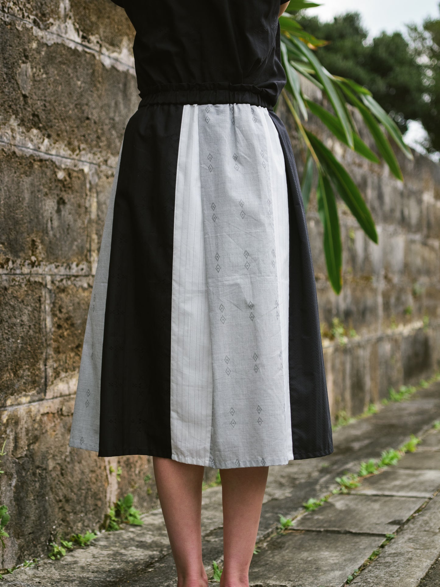 [COCO] Patchwork skirt (midi length)